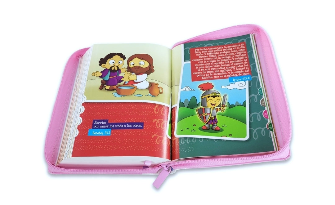 Biblia Mi Gran Viaje Compacta con Cierre RV1960 imit piel rosa con índice
