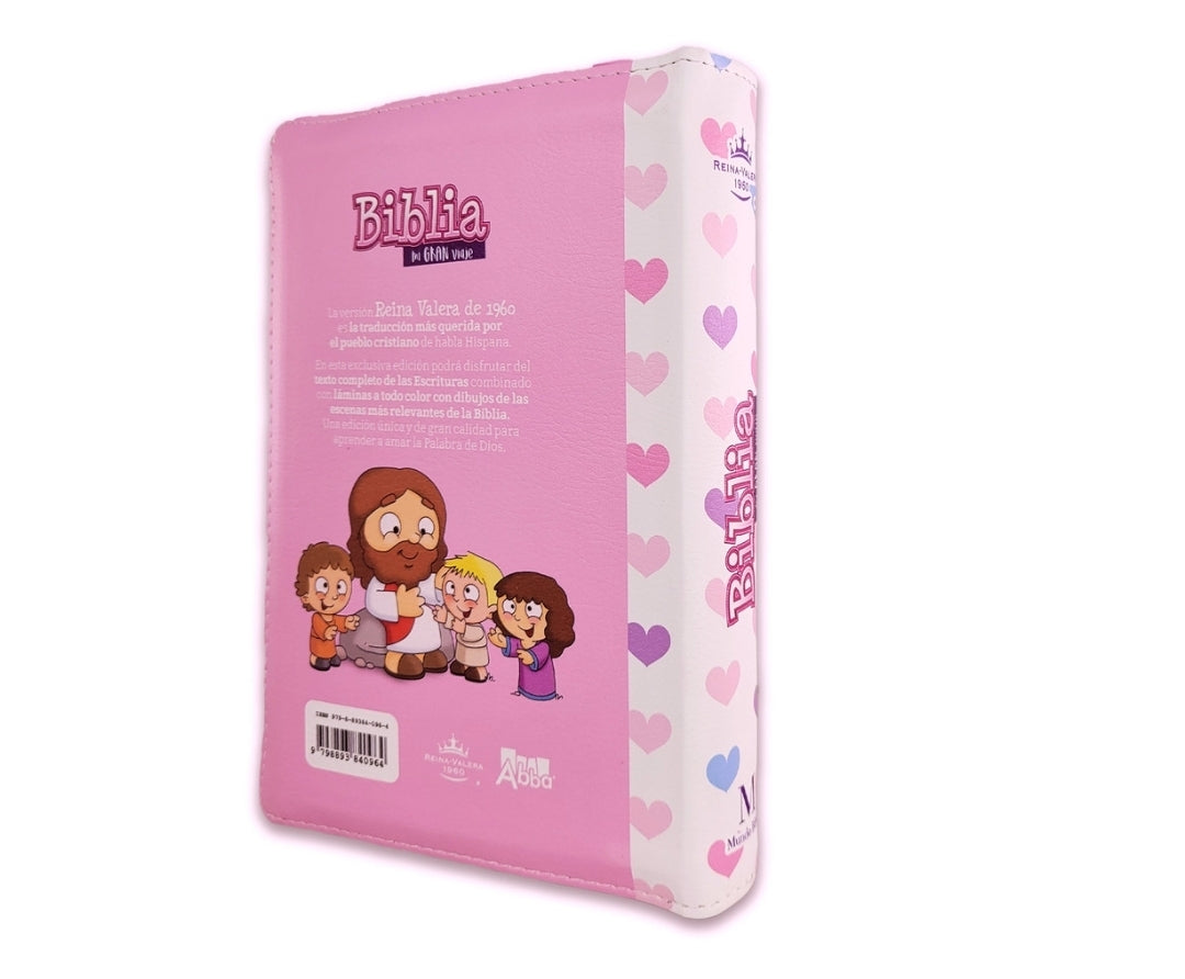 Biblia Mi Gran Viaje Compacta con Cierre RV1960 imit piel rosa con índice