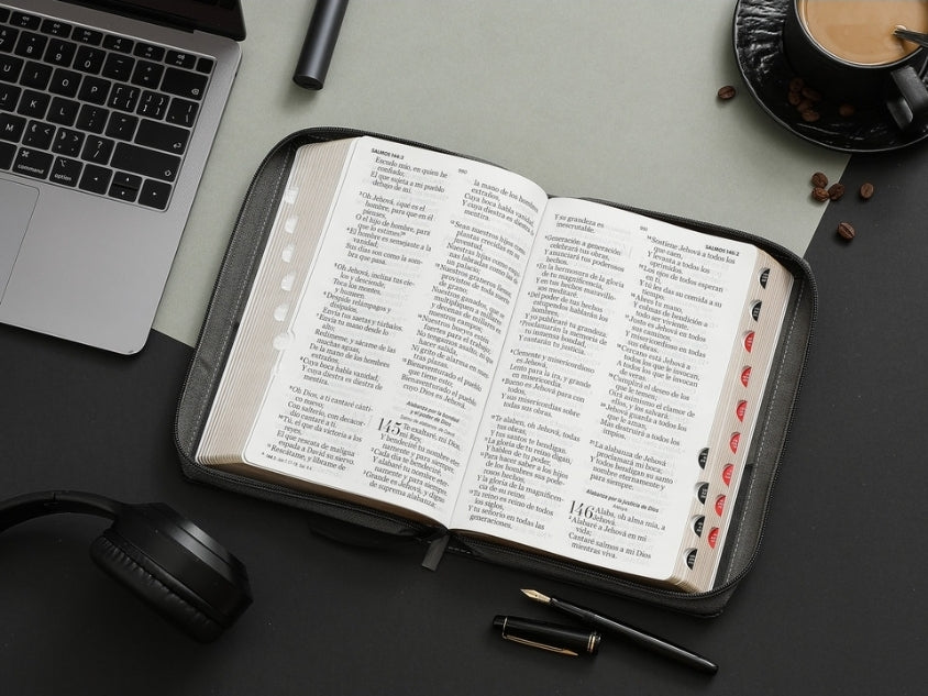 Biblia León con Cierre Letra Gigante Manual 14 puntos RV1960 imit piel negro con índice