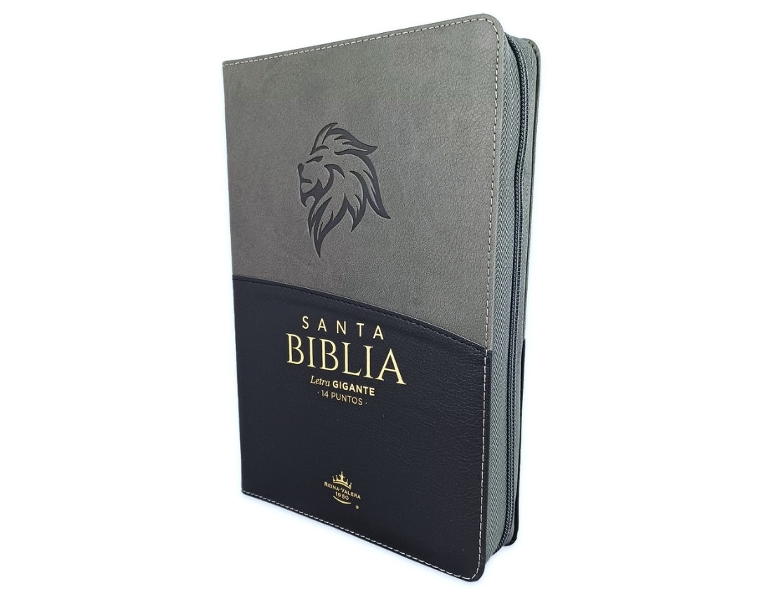 Biblia León con Cierre Letra Gigante Manual 14 puntos RV1960 imit piel negro con índice