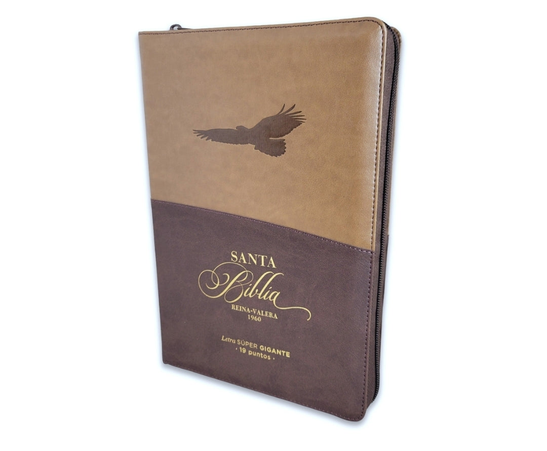 Biblia con Cierre Letra Súper Gigante 19 puntos RV1960 imit piel café con índice - Pero los que esperan a Jehová