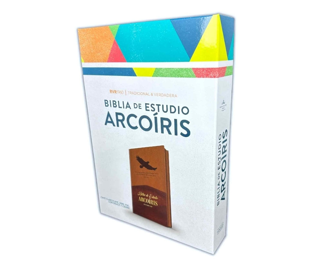 Biblia de Estudio Arco Iris con Cierre RV1960 imit piel duotono café con índice - Pero los que esperan a Jehová