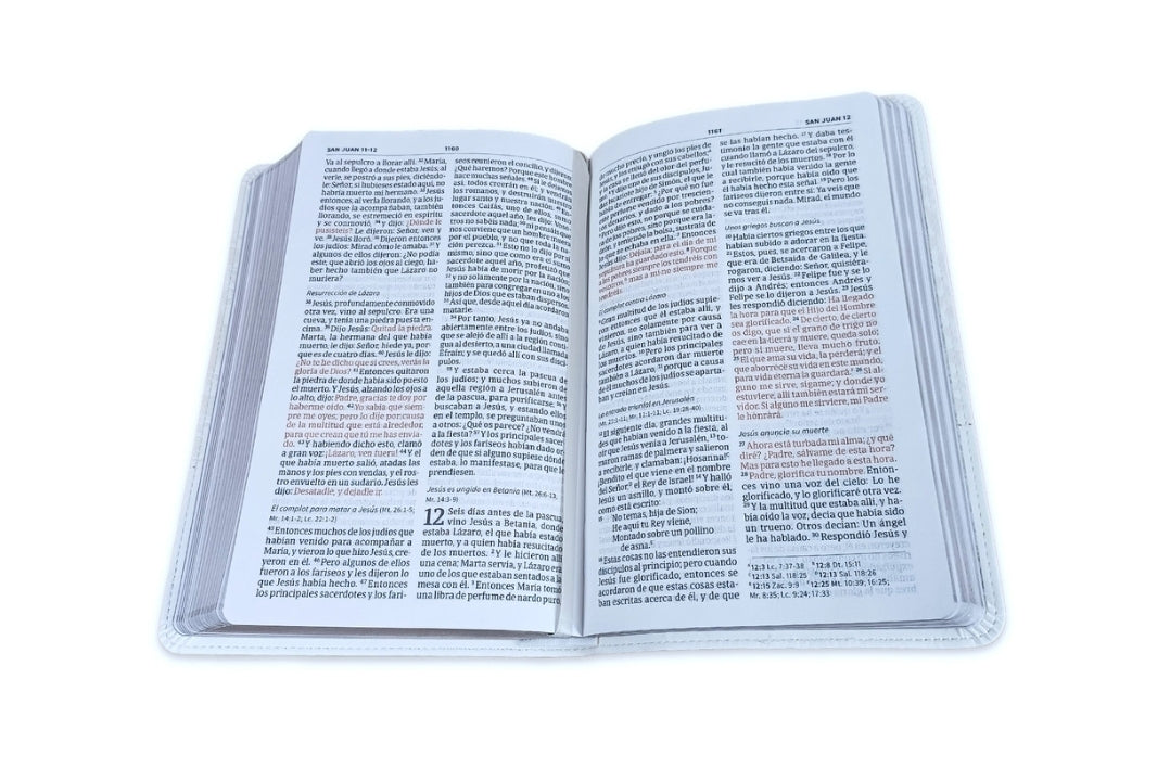 Biblia Recuerdo de Boda RV1960 imit. piel blanco floral