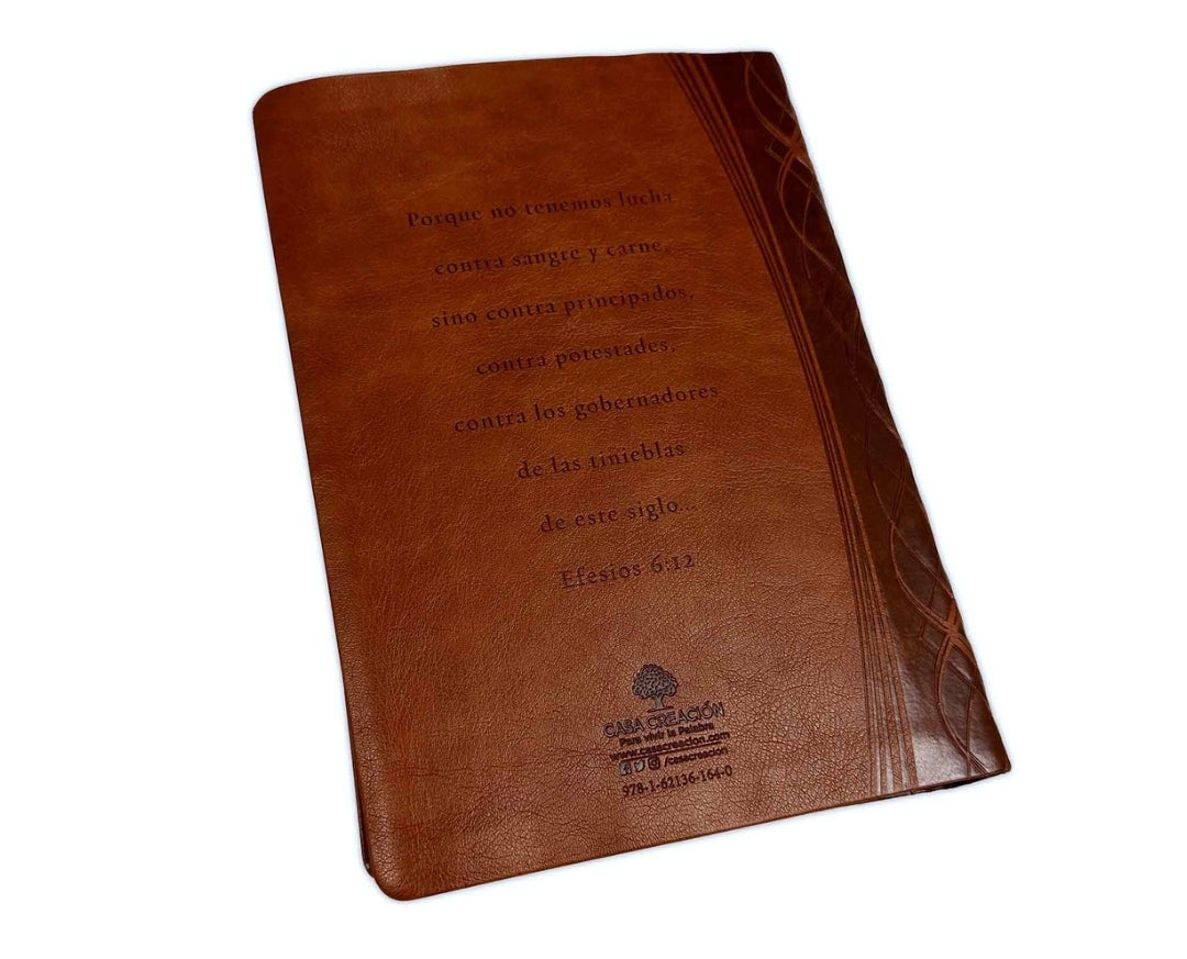 Biblia para la Guerra Espiritual RV1960, imit. piel marrón con índice