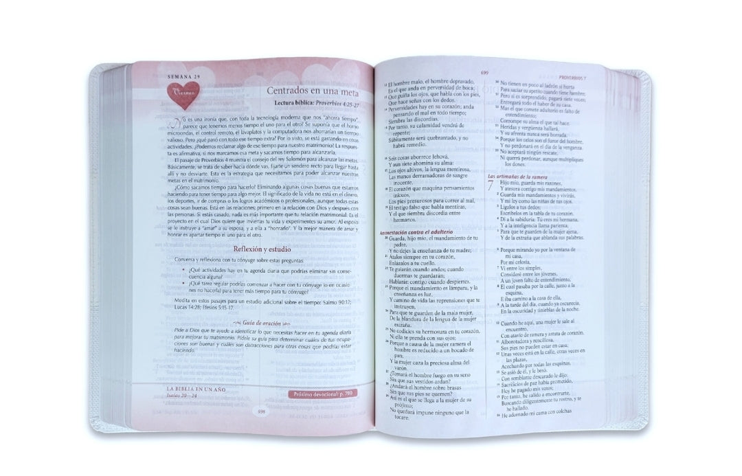 Biblia Devocional, Los Lenguajes del Amor RV1960, imit. piel, blanco
