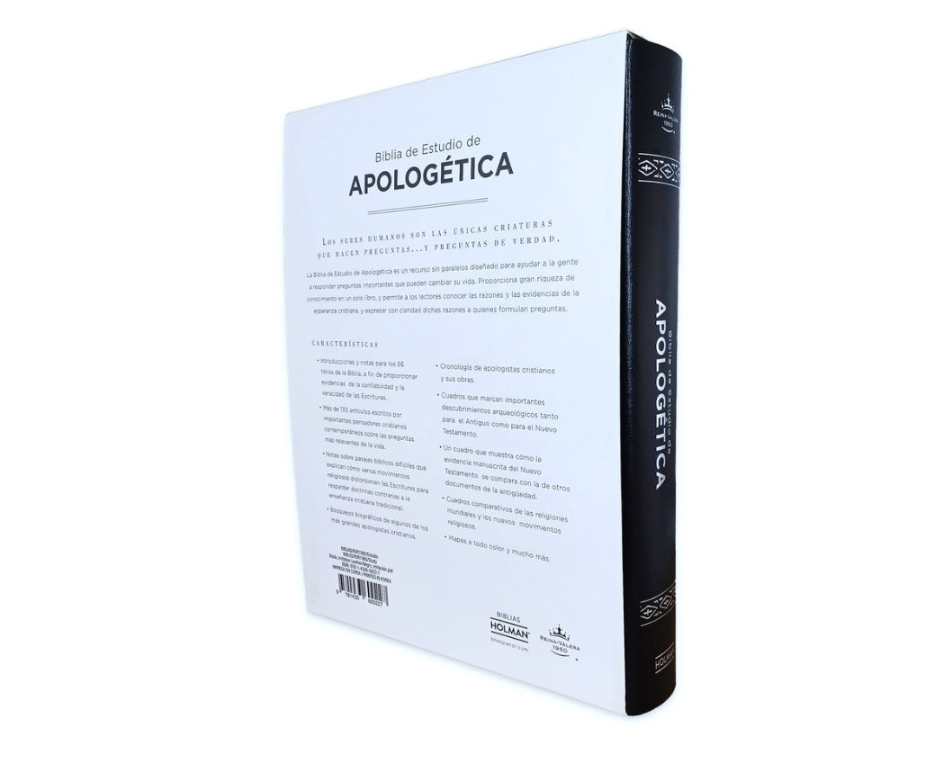 Biblia de Estudio de Apologética RV1960, piel fabricada negra