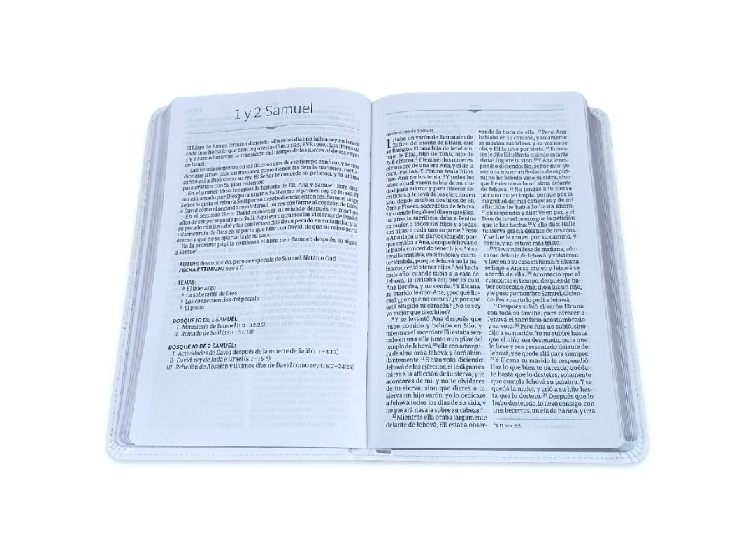 Biblia Recuerdo de Boda RV1960 imit. piel blanco floral
