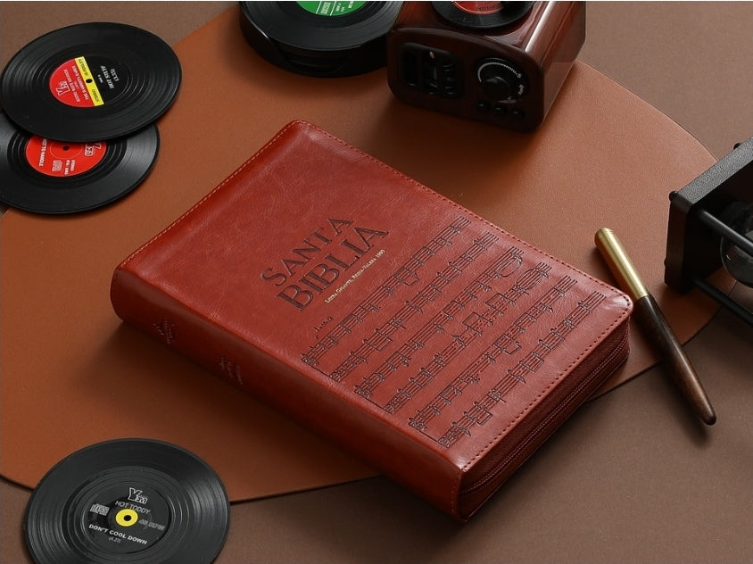 Biblia con Cierre Letra Gigante Manual 14 puntos RV1960 imit café con índice - Himno "Cuán grande es Él"