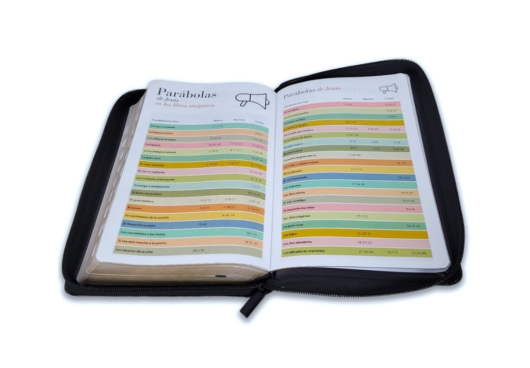 Biblia con Cierre Letra Grande 12 puntos RV1960 imit piel león y cordero negro con índice
