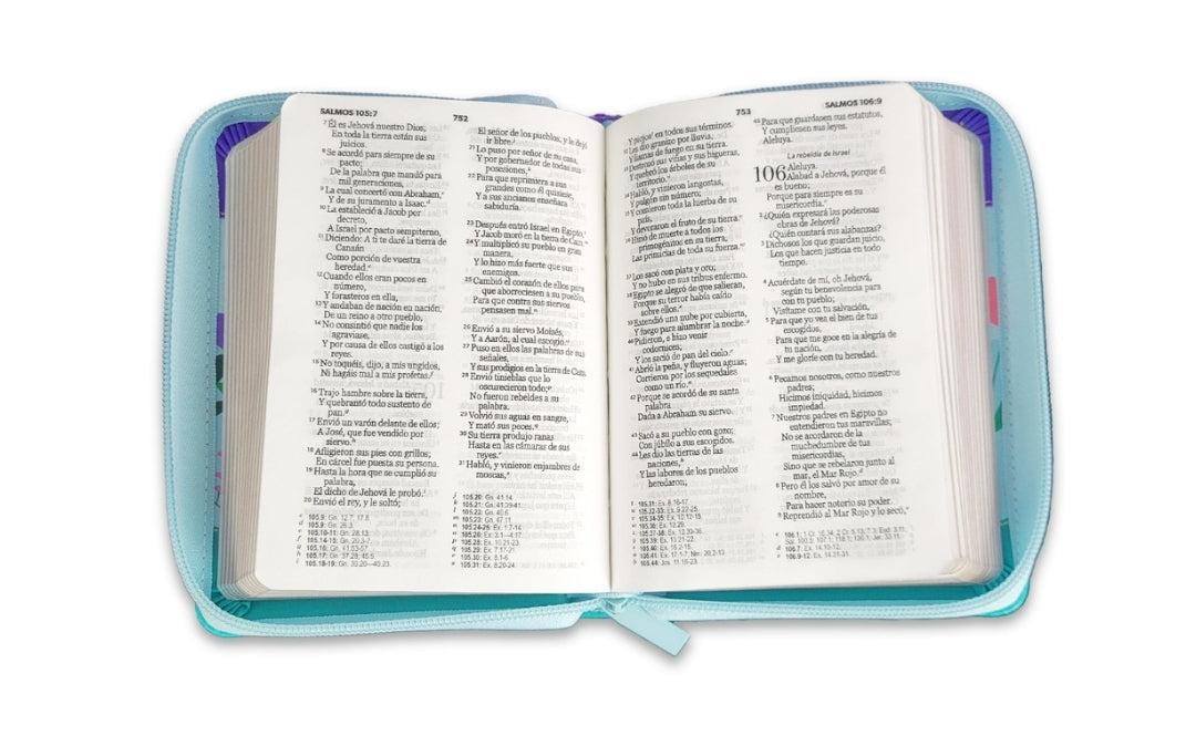 Biblia de Bolsillo con Cierre RV1960 imit piel turquesa mariposa