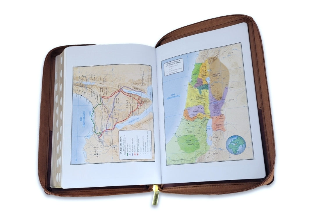 Biblia de Estudio Arco Iris con Cierre RV1960 imit piel duotono café con índice - Pero los que esperan a Jehová