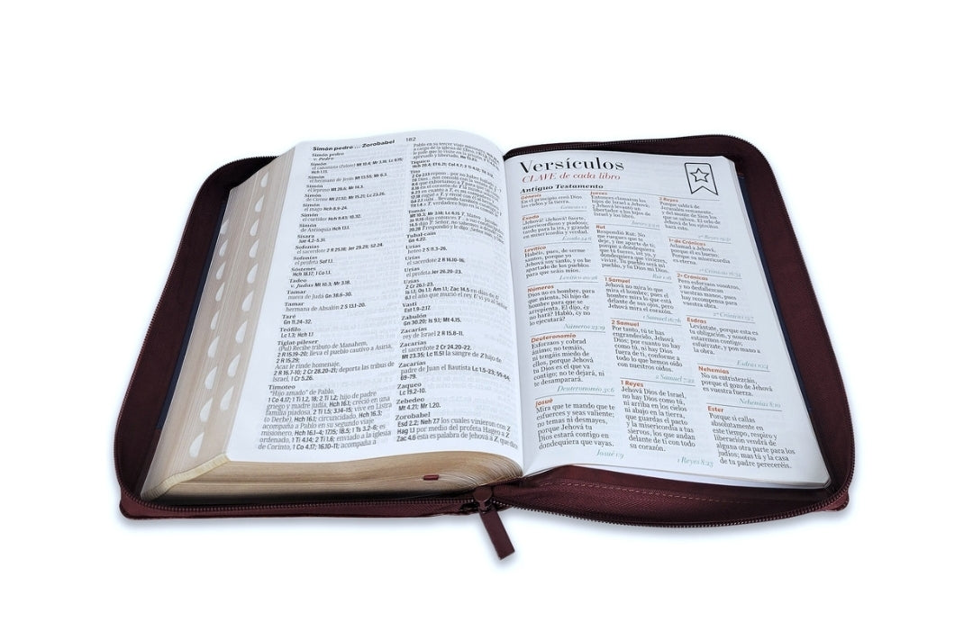 Biblia con Cierre Letra Súper Gigante 19 puntos RV1960 imit piel duotono azul y café con índice - Examíname, oh Dios