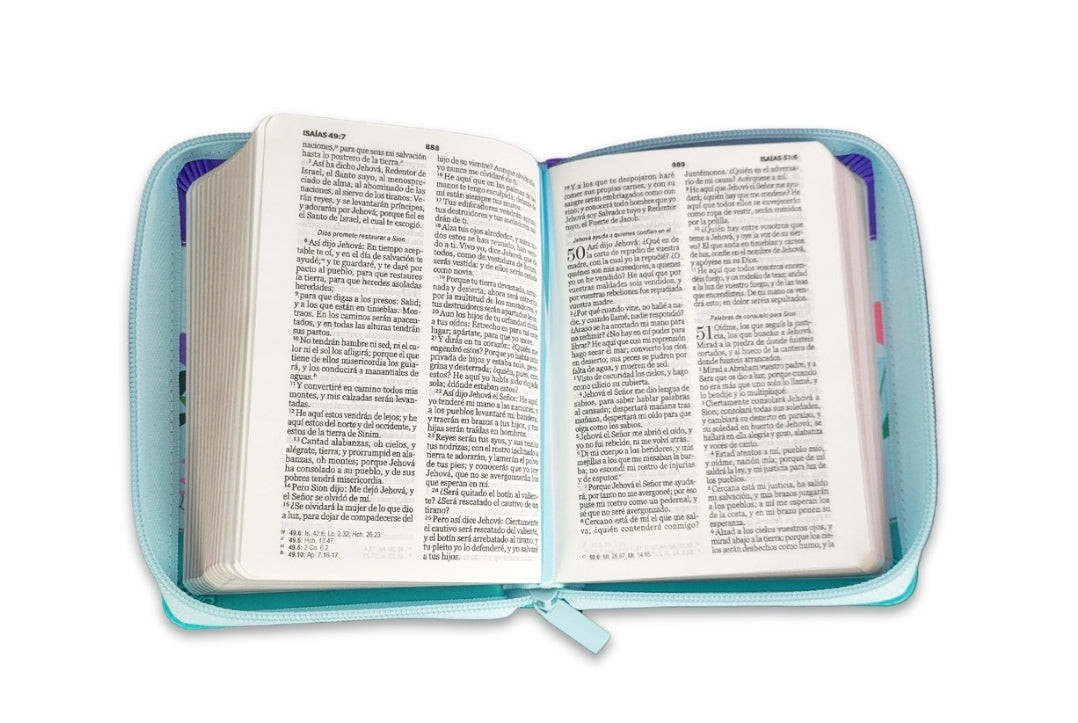 Biblia de Bolsillo con Cierre RV1960 imit piel turquesa mariposa