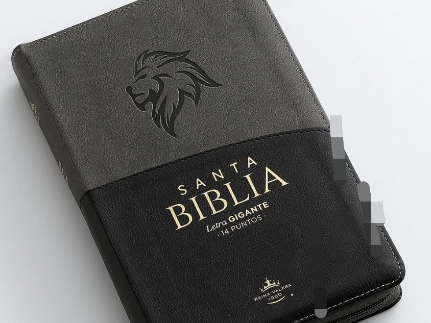 Biblia León con Cierre Letra Gigante Manual 14 puntos RV1960 imit piel negro con índice