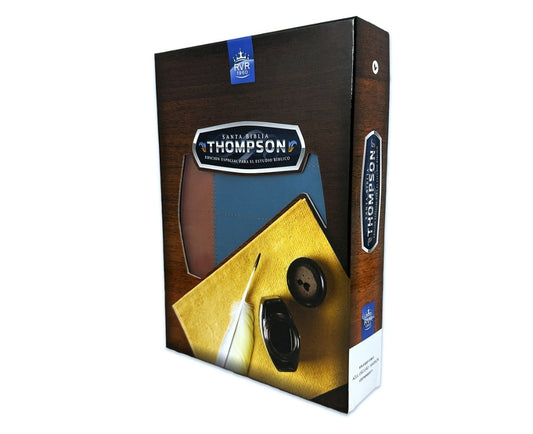 Biblia Thompson RV1960, Edición especial para el estudio bíblico, imit. piel, duotono, azul y marrón