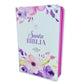 Biblia con Cierre Letra Gigante Manual 14 puntos RV1960 imit piel púrpura fantasía floral con índice y canto floral
