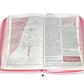 Biblia de Estudio Ser Mujer con Cierre Letra Grande RV1960, imit. piel rosa floral y tulipanes con índice