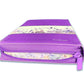 Biblia con Cierre Letra Grande 12 puntos para Mujer RV1960 imit. piel lila floral con índice y canto floral lila