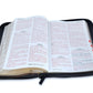 Biblia con Cierre Letra Grande 12 puntos RV1960 imit piel negro león en pie con índice