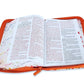 Biblia con Cierre Letra Gigante Manual 14 puntos RV1960 imit piel coral fantasía floral con índice y canto floral