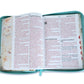 Biblia con Cierre Letra Súper Gigante 19 puntos Mediana RV1960 imit piel verde fantasía floral con índice y canto floral