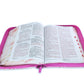 Biblia con Cierre Letra Gigante Manual 14 puntos RV1960 imit piel flores violeta con índice y canto floral