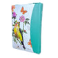 Biblia con Cierre Letra Grande 12 puntos RV1960 imit. piel floral/mariposas turquesa con índice y canto floral