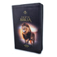 Biblia con Cierre Letra Grande 12 puntos RV1960 imit piel negro león en pie con índice