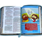 Biblia para Niños Creciendo cada Día compacta con Cierre RV1960 imit piel azul y gris