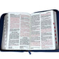 Biblia con Cierre Letra Gigante Manual 14 puntos RV1960 imit duotono azul y café con índice - Examíname, oh Dios
