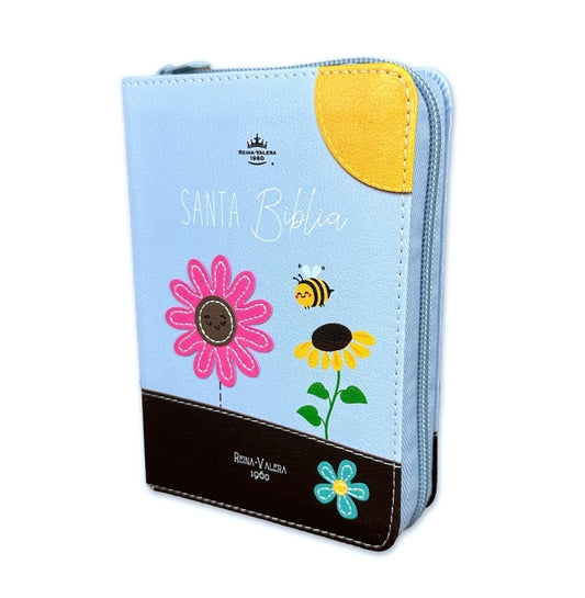 Biblia de Bolsillo con Cierre RV1960 imit café/azul abejas