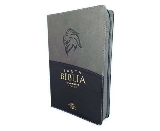 Biblia León con Cierre Letra Gigante Manual 14 puntos RV1960 imit piel negro con índice