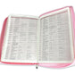 Biblia de Estudio Ser Mujer con Cierre Letra Grande RV1960, imit. piel rosa floral y tulipanes con índice