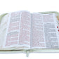 Biblia con Cierre Letra Gigante Manual 14 puntos RV1960 imit piel verde menta fantasía floral con índice y canto floral