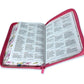 Biblia con Cierre Letra Grande 12 puntos RV1960 imit. piel rosa pajaro floral con índice y canto pintado primaveral rosado