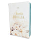 Biblia con Cierre Letra Gigante Manual 14 puntos RV1960 imit piel verde fantasía floral con índice y canto floral