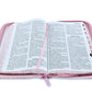 Biblia Quinceañera con Cierre Compacta 11 puntos RV1960, imit piel blanco floral con índice