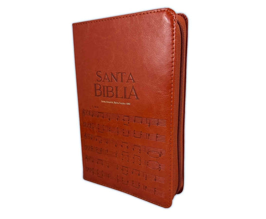 Biblia con Cierre Letra Gigante Manual 14 puntos RV1960 imit café con índice - Himno "Cuán grande es Él"