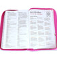 Biblia con Cierre Letra Grande 12 puntos RV1960 imit. floral fucsia con índice