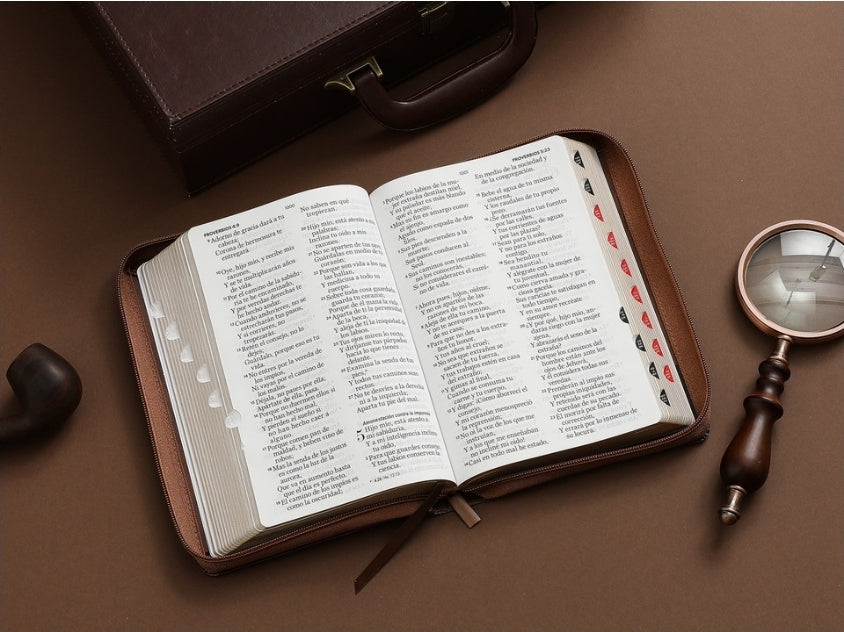 Biblia con Cierre Letra Gigante Manual 14 puntos RV1960 imit piel café con índice - Como el ciervo brama