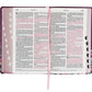KJV Giant Print Standard Size Bible with Thumb Index: Purple floral faux leather