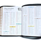Biblia con Cierre Letra Gigante 15 puntos RV1960 imit piel negro y gris león con índice
