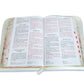 Biblia con Cierre Letra Gigante Manual 14 puntos RV1960 imit piel vintage flores rosas con índice y canto floral