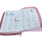 Biblia Quinceañera con Cierre Compacta 11 puntos RV1960, imit piel blanco floral con índice
