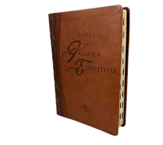 Biblia para la Guerra Espiritual RV1960, imit. piel marrón con índice