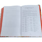 Biblia Tamaño Manual RV1960, tapa dura blanco y coral con canto floral