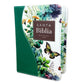 Biblia de Bolsillo RV1960 imit piel con canto floral verde