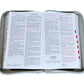 Biblia con Cierre Letra Grande 12 puntos RV1960 imit piel negro y gris león con índice