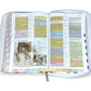 Biblia de Estudio Arco Iris para Mujer con Cierre RV1960 imit piel fucsia y blanco floral con índice