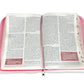 Biblia de Estudio Ser Mujer con Cierre Letra Grande RV1960, imit. piel rosa floral y tulipanes con índice